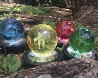 Divina bestia espíritu Orb Set - respiración de la escultura de vidrio salvaje