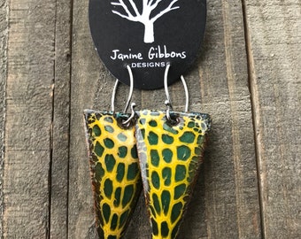 Enamel and Sterling Silver handmade Earrings