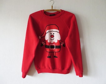 Hot Red Santa Claus Sweatshirt Ugly Christmas Sweater Funny Drinking Winter Jumper Stockings Christmas Eve Cosby Jumper Size Medium To Large