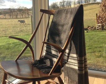100% pure Shetland wool handwoven throw