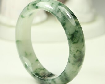 51.19mm Natural Jade Bangle Very Translucent Green MB7LL3 Grade A Untreated