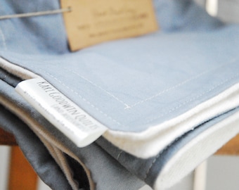 Organic Baby Blanket - Hand Dyed Organic Cotton and Fleece - Grey Gray