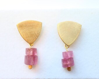 Gold earrings with Tourmaline
