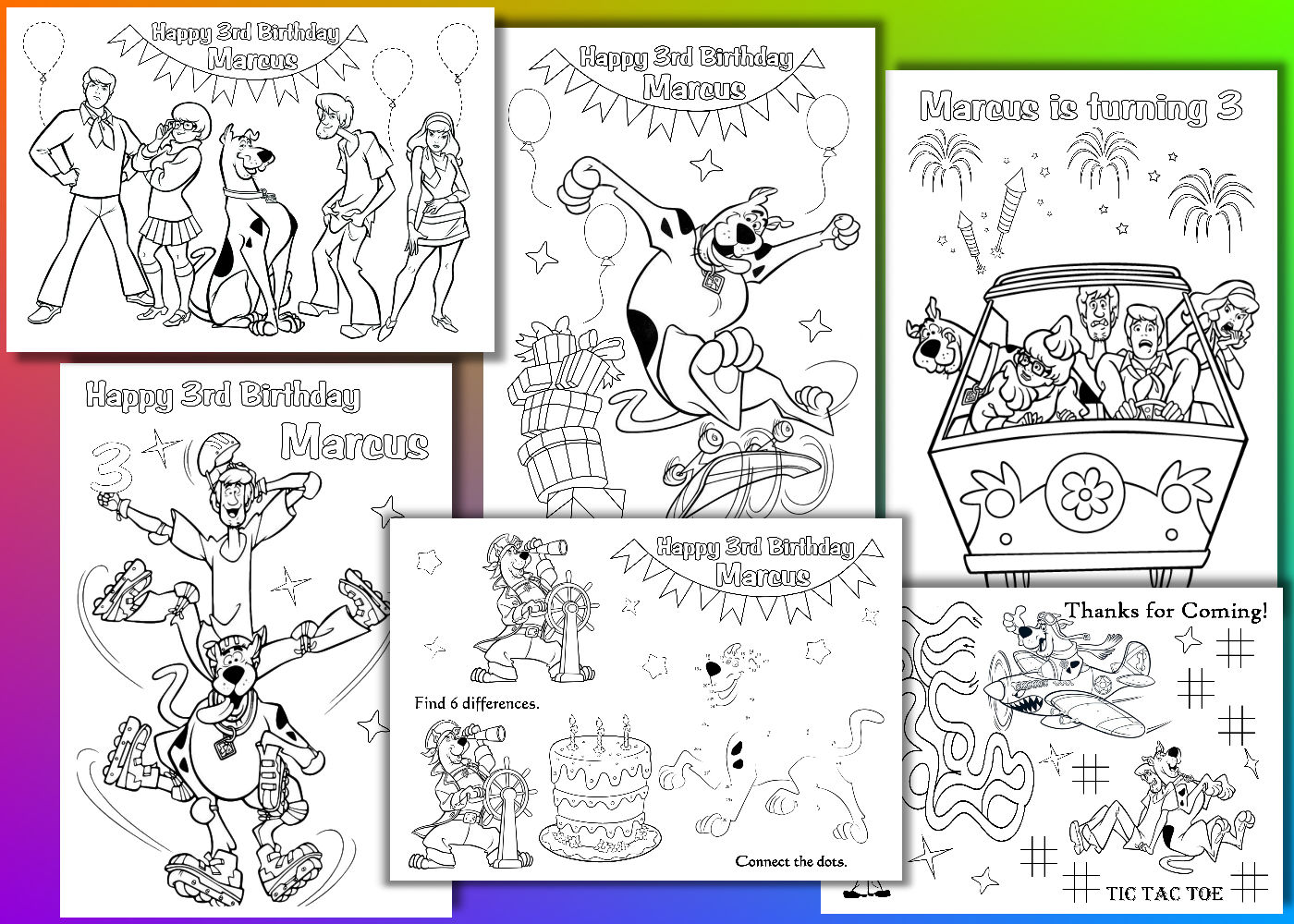 Scooby Doo Birthday Party Favor Scooby Doo coloring pages
