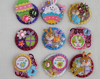 Three Dimensional Easter Pins (Brooches) or Refrigerator Magnets