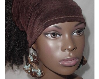 Hairband-Tube-Chocolate Brown-Natural Hair- Head Wrap - Headwrap - Locs-Virtuous Creations