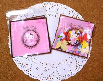 20 Hello kitty Cookie bags ,cello bag,clear plastic bag,adhesive (10 x 10 cm.)