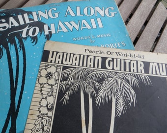 Vintage Hawaiian Guitar Sheet Music Ukulele from 1920s and 1930s