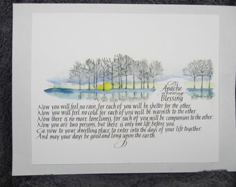 Apache Wedding Blessing, apache blessing, Native American, wedding, 10" x 8", blessing, wedding gift, wedding blessing, anniversary gift