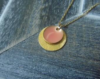 Necklace gold small round gold plated sterling silver