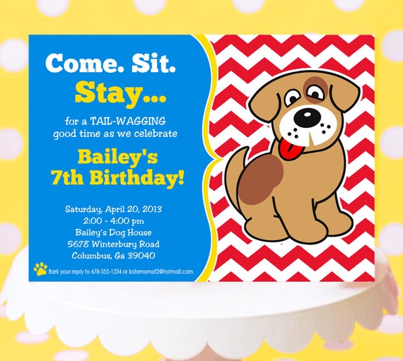 Free Printable Puppy Dog Birthday Invitations 1
