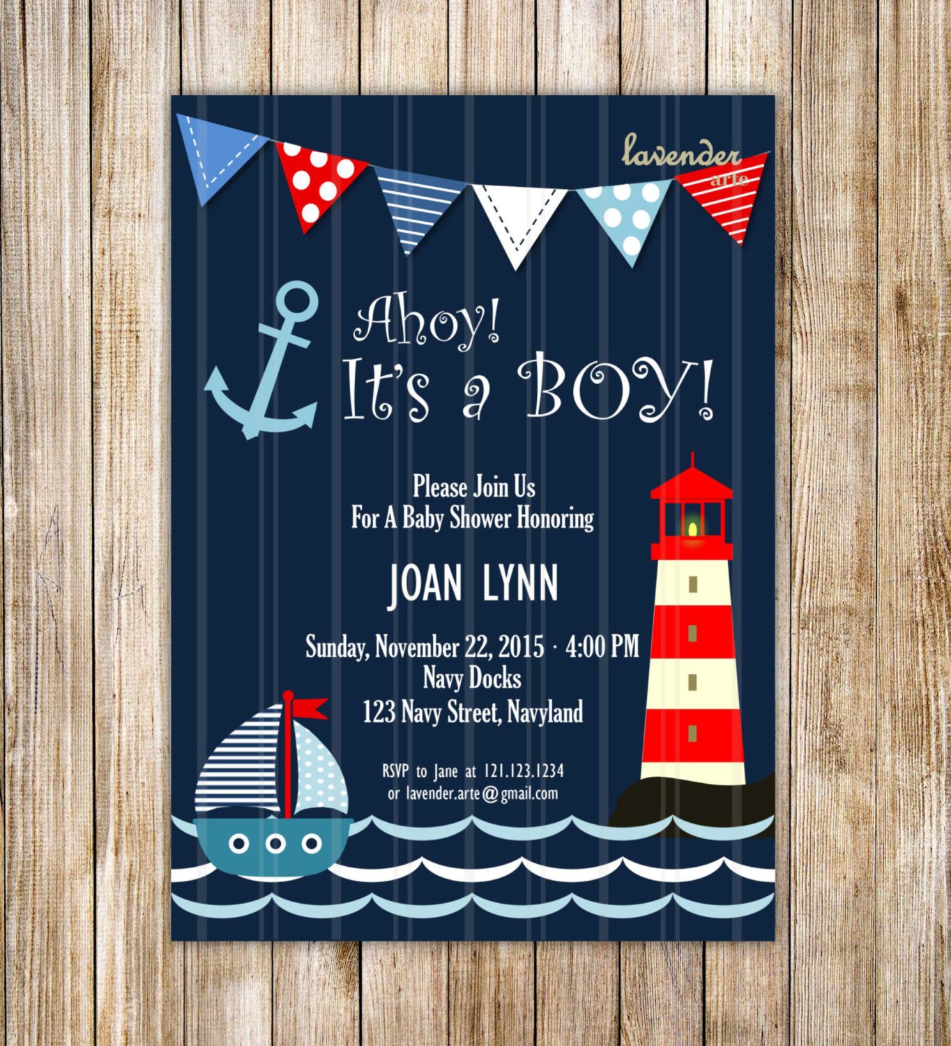 navy nautical baby shower invitation ahoy it's a boy