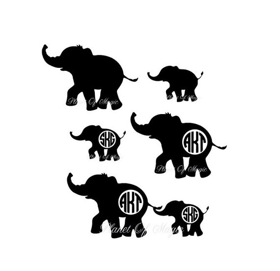 Elephant Monogram SVG File Elephant Mom EPS File Baby