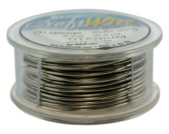 Craft Wire Tarnish Resistant Titanium Round Wire 20ga 6yd (WR6720T)