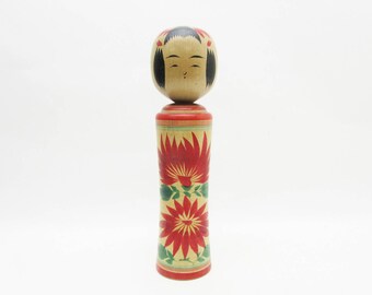 Vintage Kokeshi Doll.Naruko Traditional.by Matsuko Takahashi.Japanese FolkArt.241mm.#dk334