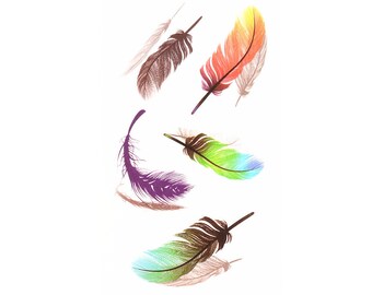 2pc feather print temporary tattoo sticker-10512x2