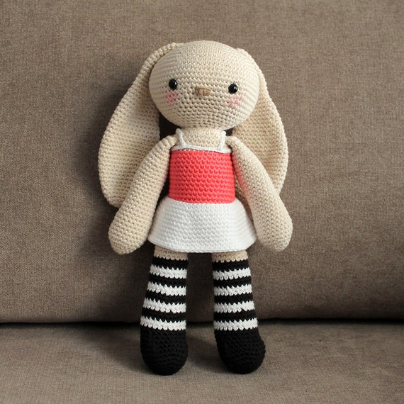 Big Bunny - Crochet Doll, Rabbit Toy, Amigurumi Toy, Rainbow Doll, Made to Order, Cute Children Gift, Nursery Doll, DIY, Art Crafts
