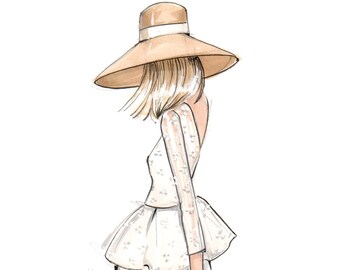 Estella-Fashion Illustration-Sketch-Fashion Print-Fashion Art-Illustration Print-Brooke Hagel-Brooklit-Spring-Summer Sketch-