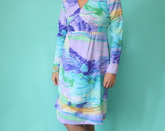 70's Tori Richard - Honolulu Resort Glamwear - Hawaiian Dress - Polyester Dress - Size 16