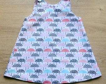 "Umbrellas" pinafore dress