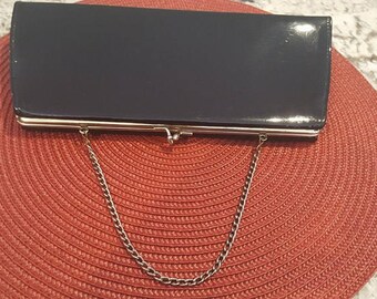 Vintage Black Patent Leather Evening Purse