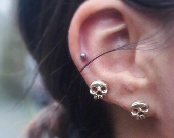 Sterling silver Phantom skull ear studs