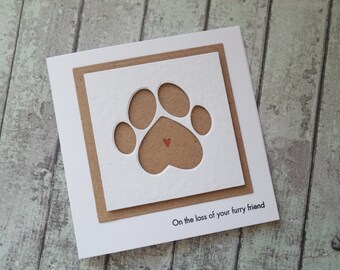 Pet sympathy card / Loss of your pet card / Cat sympathy card / dog sympathy card / handmade sympathy card / cards UK / rainbow bridge card