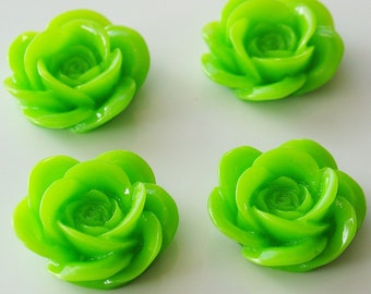 18mm Resin Rose Flower Cabochons6 Pieces - LCRB072Y