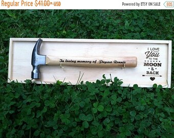 ETSY BIRTHDAY SALE Personalized hammer,Father of the Groom Hammer Display Wall Plaque And 10 oz Hammer Laser Engraved Hammer Holder Wedding