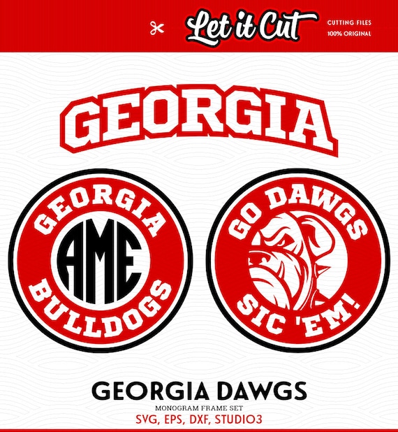 Download Georgia Bulldogs Monogram Cutting Files SVG DXF Eps Studio3