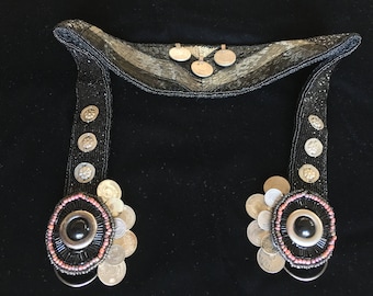 Beaded tribal fusion belt with Kuchi coins