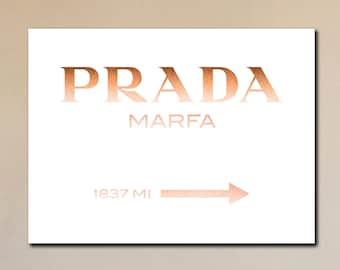 Prada Marfa Canvas Print Rose Gold on White - GOSSIP GIRL