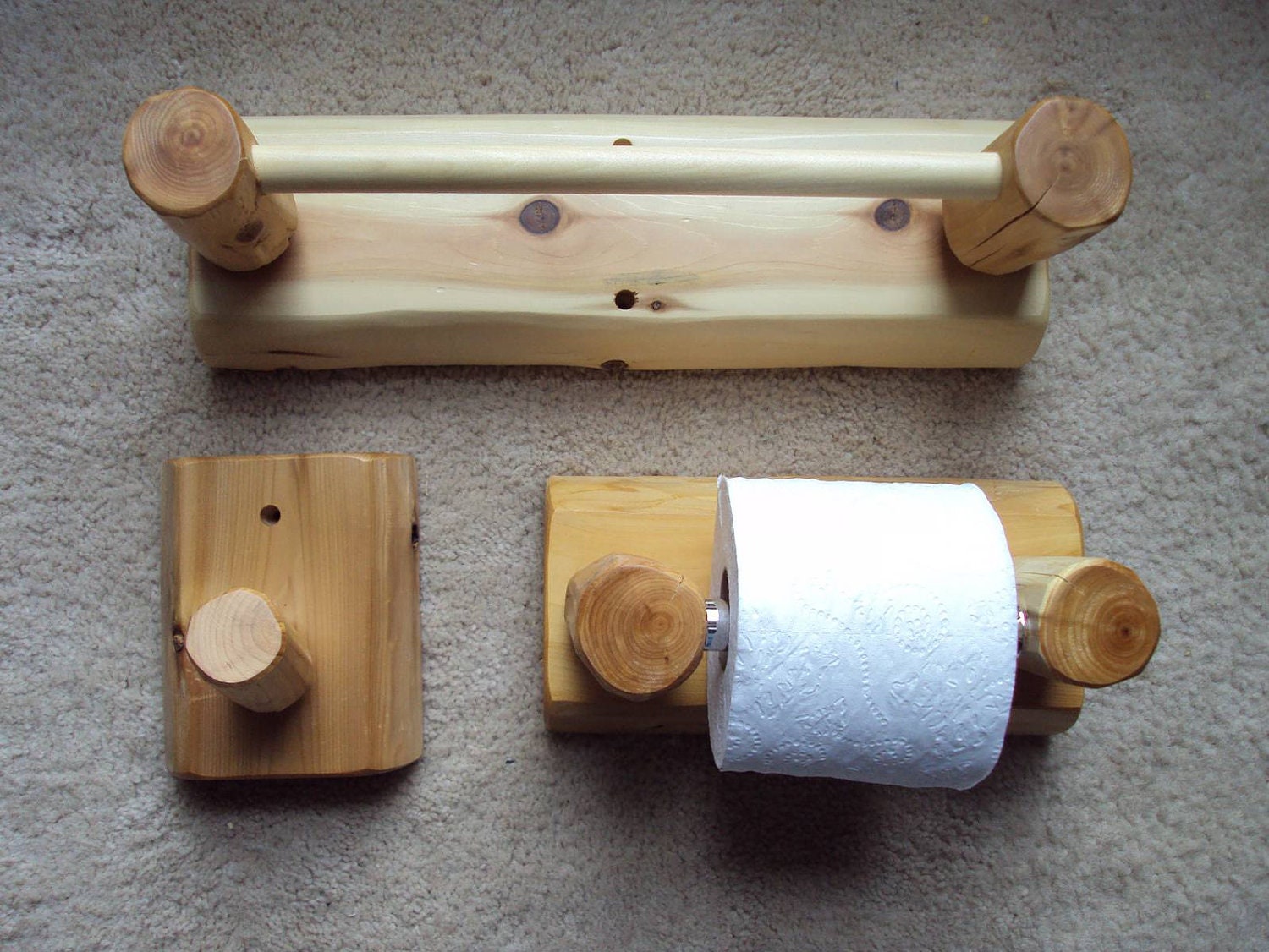 Rustic Bathroom Set Towel Bar Toilet Paper Holder Towel