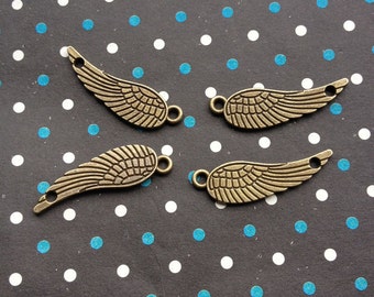 20 pcs 9x30mm of Antique Bronze wing Charms feather Charms