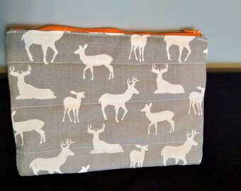 Zipper pouch pencil case deer