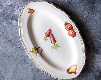 Antique French Oval Plate