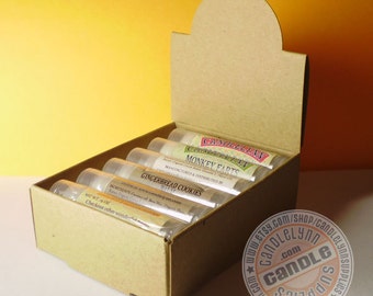 5 Natural Kraft Lip Balm Arched Display Boxes