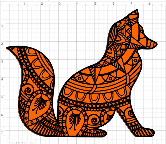 Download Layered Fox Mandala Design SVG EPS DXF Studio 3 Cut File