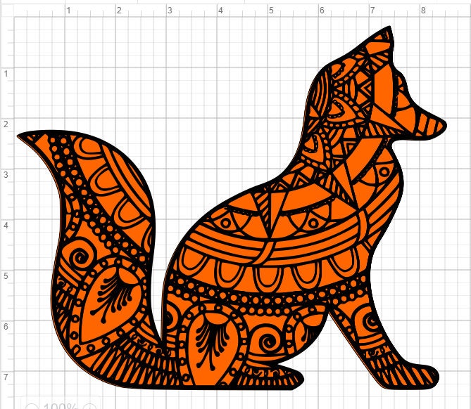 Layered Fox Mandala Design SVG EPS DXF Studio 3 Cut File