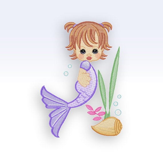 Items Similar To Mermaid Machine Embroidery Design Precious Mermaid 1 5x7 Hoop On Etsy 2936