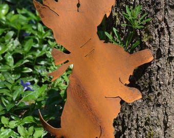 Playful Dog Stake | Scottie Dog | Westie Dog | Planter Stake | Metal Dog Sign | Terrier Dog | Dog Mom | Dog Dad | Dog Lover Gift | Rust S930