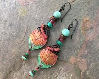 Inviciti Pewter Earrings, Handmade Artisan Jewelry, Unusual Earrings, Boho Festival Jewelry, Art Deco Style, Bohemian Hippie Gypsy Earrings