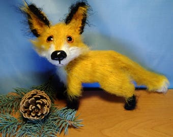 Forest Animals Unique Wool Red fox Doll Waldorf animal toy Crochet fox Zoo gift Woodland Animal hand knit Stuffed animal Toy fox Gift