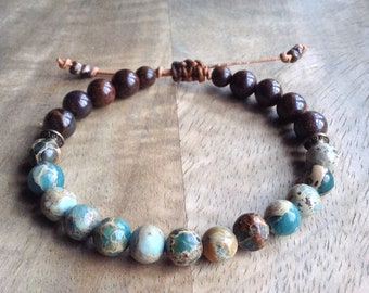 16cm wrist, Serpentine bohemian bracelet boho chic bracelet earthy bracelet womens jewelry gift for her boho bracelet boho chic jewelry