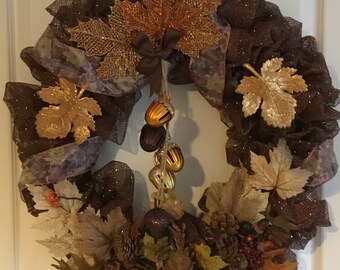 Acorn bells of fall wreath