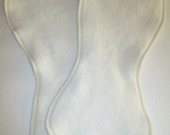 2 x Bamboo Hemp Fleece Medium-Large Contour Nappy Boosters (33 x 12cm) - So Thirsty - Australian Made