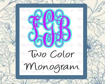Personalized Vine Monogram - Choose Your Size - Monogram - Two Colors - Vine Monogram - Monogram Decal - Personalized Decal