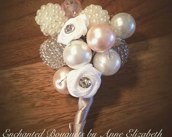 Alternative button hole beads and pearls blush pink and ivory