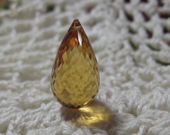 Stunning AAA Golden CITRINE Faceted Teardrop Briolette - 8.45 Carats