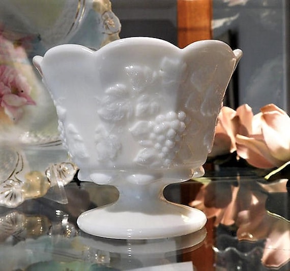 Milk Glass Vase / Paneled Grape / Westmoreland